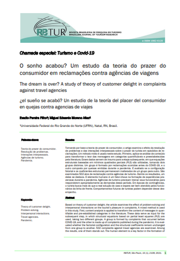 O sonho acabou? Um estudo da teoria do prazer do consumidor em reclamações contra agências de viagens