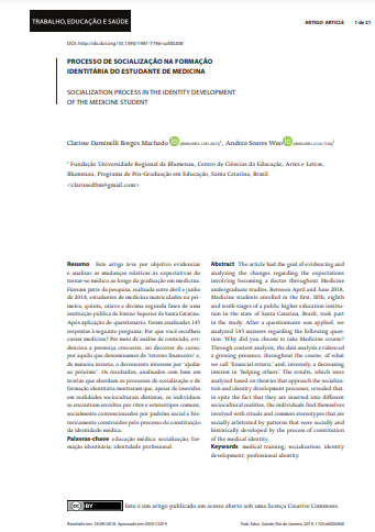 PROCESSO DE SOCIALIZAÇÃO NA FORMAÇÃO IDENTITÁRIA DO ESTUDANTE DE MEDICINA