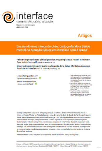 Ensaiando uma clínica do chão: cartografando a Saúde mental na Atenção Básica em interface com a dança