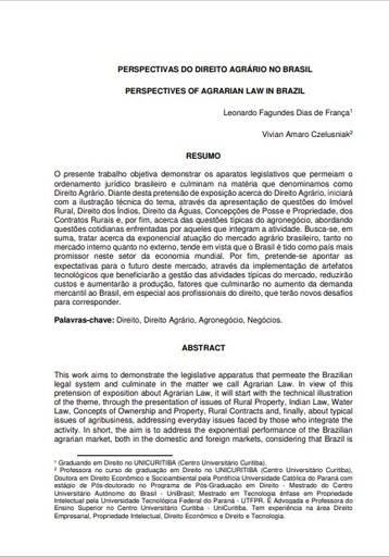 Perspectivas do direito agrário no Brasil