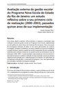 Avaliação externa da gestão escolar do Programa Nova Escola do Estado do Rio de Janeiro: um estudo reflexivo sobre o seu primeiro ciclo de realização (2000–2003), passados ​​quinze anos de sua implementação