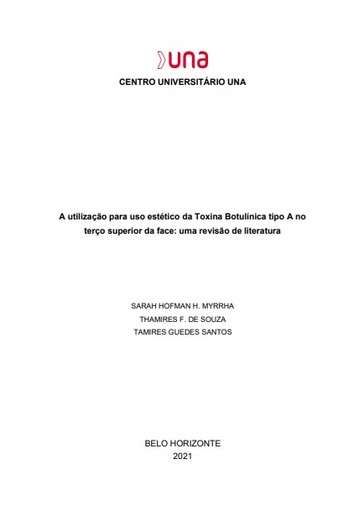 A utilização para uso estético da toxina botulínica tipo A no terço superior da face: uma revisão de literatura