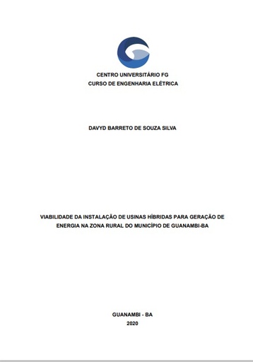 Viabilidade da instalação de usinas híbridas para geração de energia na zona rural do município de Guanambi-BA