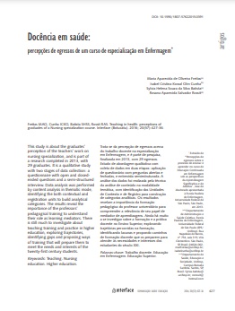 Docência em saúde: percepções de egressos de um curso de especialização em Enfermagem