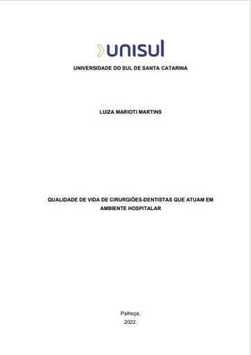 Qualidade de vida de cirurgiões-dentistas que atuam em ambiente hospitalar