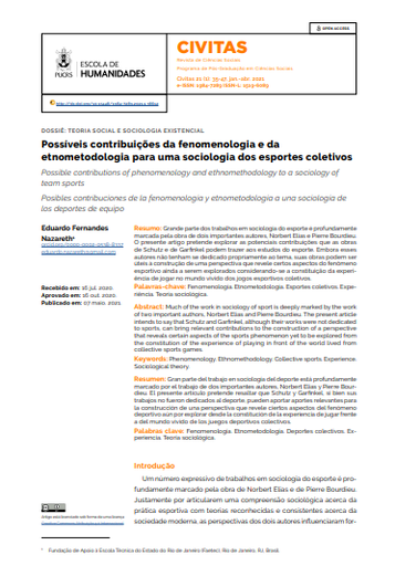 Possíveis contribuições da fenomenologia e da etnometodologia para uma sociologia dos esportes coletivos