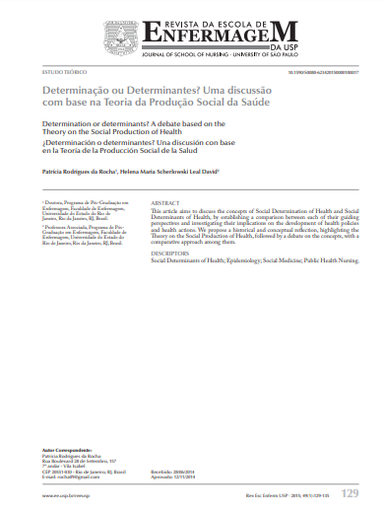 Determination or determinants? A debate based on the Theory on the Social Production of Health