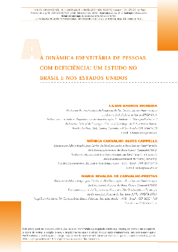 A DINÂMICA IDENTITÁRIA DE PESSOAS COM DEFICIÊNCIA: UM ESTUDO NO BRASIL E NOS ESTADOS UNIDOS