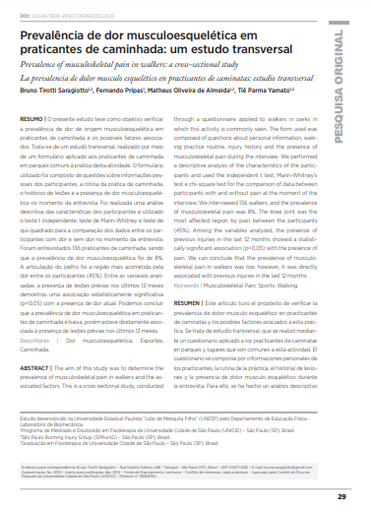 Prevalência de dor musculoesquelética em praticantes de caminhada: um estudo transversal