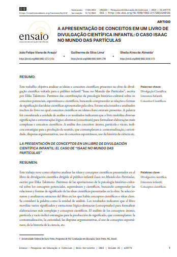 A APRESENTAÇÃO DE CONCEITOS EM UM LIVRO DE DIVULGAÇÃO CIENTÍFICA INFANTIL: O CASO ISAAC NO MUNDO DAS PARTÍCULAS