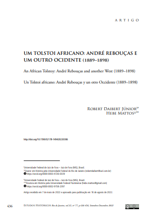 UM TOLSTOI AFRICANO: ANDRÉ REBOUÇAS E UM OUTRO OCIDENTE (1889–1898)