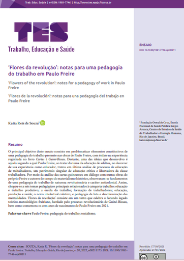 ‘Flores da revolução’: notas para uma pedagogia do trabalho em Paulo Freire