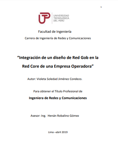 Integración de un diseño de Red Gob en la Red Core de una Empresa Operadora