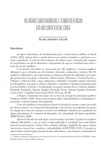 Groundwater and the Right to Water in a Context of Crisis