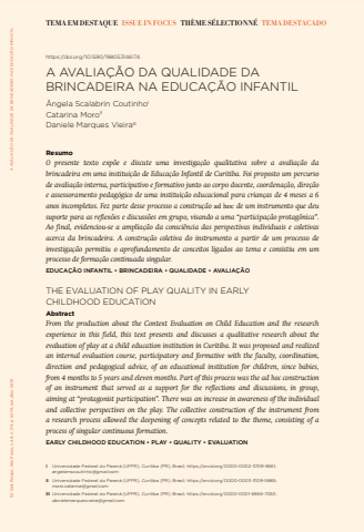 THE EVALUATION OF PLAY QUALITY IN EARLY CHILDHOOD EDUCATION