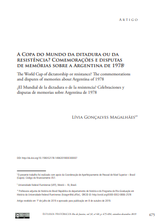 A Copa do Mundo da ditadura ou da resistência? Comemorações e disputas de memórias sobre a Argentina de 1978