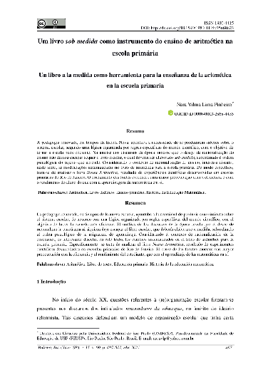 Um livro sob medida como instrumento do ensino de aritmética na escola primária