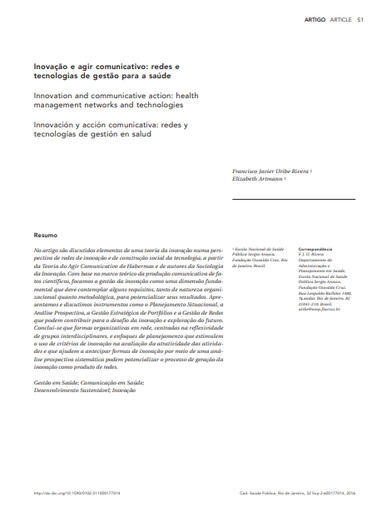 Innovation and communicative action: health management networks and technologies
