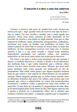 O rascunho é a obra: o caso dos cadernos