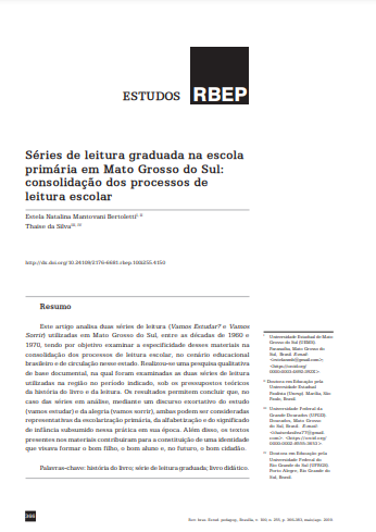 Séries de leitura graduada na escola primária em Mato Grosso do Sul: consolidação dos processos de leitura escolar