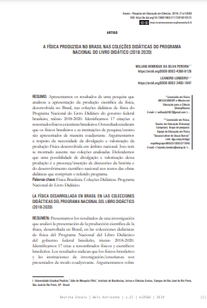 A FÍSICA PRODUZIDA NO BRASIL NAS COLEÇÕES DIDÁTICAS DO PROGRAMA NACIONAL DO LIVRO DIDÁTICO (2018-2020)