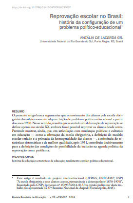 Reprovação escolar no Brasil: história da configuração de um problema político-educacional