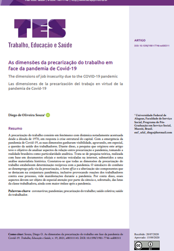 As dimensões da precarização do trabalho em face da pandemia de Covid-19