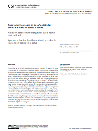 Apontamentos sobre os desafios (ainda) atuais da atenção básica à saúde