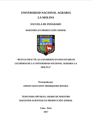 Buenas prácticas ganaderas en dos establos lecheros de la UNALM