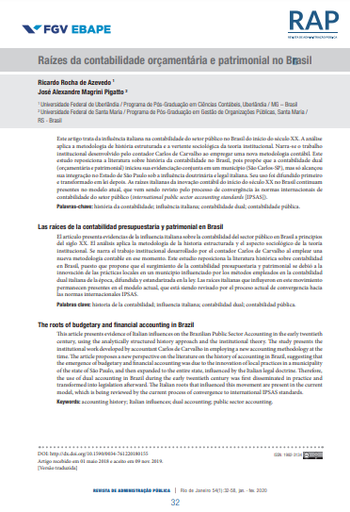 The roots of budgetary and financial accounting in Brazil