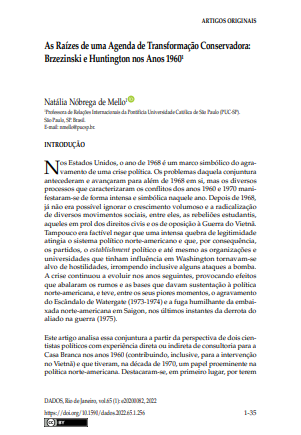 As Raízes de uma Agenda de Transformação Conservadora: Brzezinski e Huntington nos Anos 1960