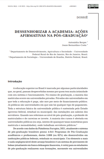 Dessenhorizar a academia: ações afirmativas na pós-graduação