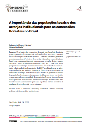 The importance of local people and institutional arrangements for forest concessions in Brazil