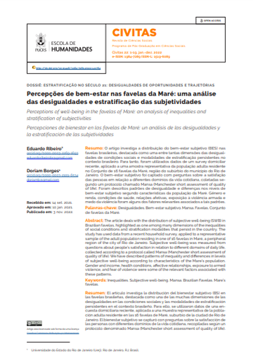 Percepções de bem-estar nas favelas da Maré: uma análise das desigualdades e estratificação das subjetividades