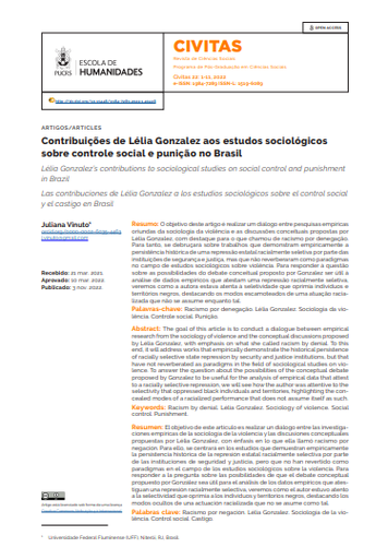 Contribuições de Lélia Gonzalez aos estudos sociológicos sobre controle social e punição no Brasil