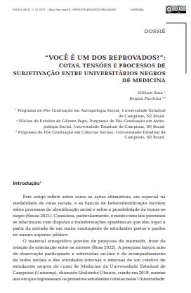 “Você é um dos reprovados?”: cotas, tensões e processos de subjetivação entre universitários negros de medicina