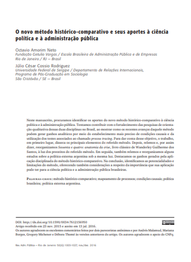 O novo método histórico-comparativo e seus aportes à ciência política e à administração pública