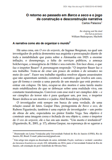 O retorno ao passado em Barco a seco e o jogo de construção e desconstrução narrativa