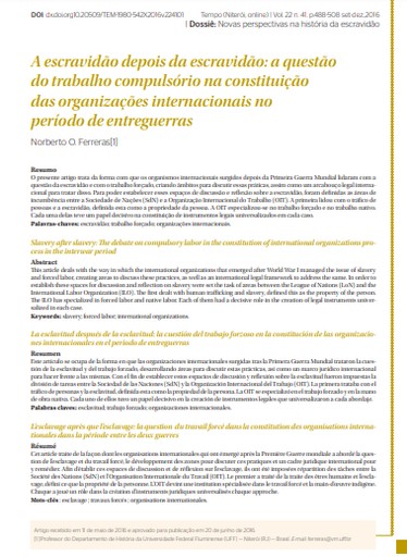 A escravidão depois da escravidão: a questão do trabalho compulsório na constituição das organizações internacionais no período de entreguerras