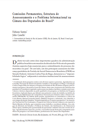 Comissões Permanentes, Estrutura de Assessoramento e o Problema Informacional na Câmara dos Deputados do Brasil