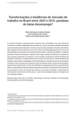 Transformações e tendências do mercado de trabalho no Brasil entre 2001 e 2015: paradoxo do baixo desemprego?