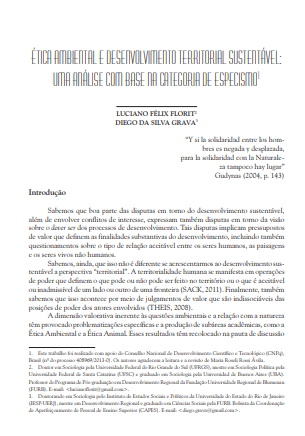 ENVIRONMENTAL ETHICS AND SUSTAINABLE TERRITORIAL DEVELOPMENT. AN ANALYSIS FROM THE SPECIESISM CATEGORY