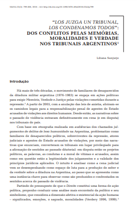 “LOS JUZGA UN TRIBUNAL, LOS CONDENAMOS TODOS”: DOS CONFLITOS PELAS MEMÓRIAS, MORALIDADES E VERDADE NOS TRIBUNAIS ARGENTINOS