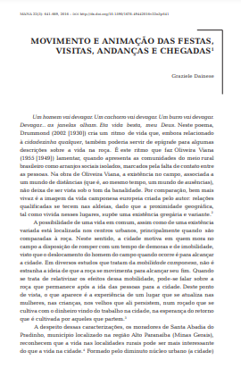 MOVIMENTO E ANIMAÇÃO DAS FESTAS, VISITAS, ANDANÇAS E CHEGADAS