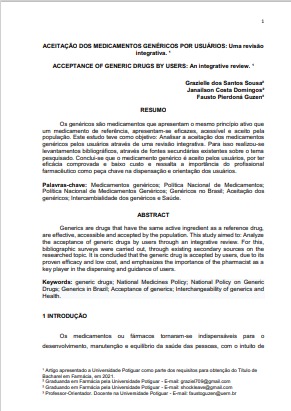 Aceitação dos medicamentos genéricos por usuários: uma revisão integrativa