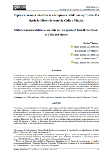 Representaciones estadísticas a temprana edad: una aproximación desde los libros de texto de Chile y México