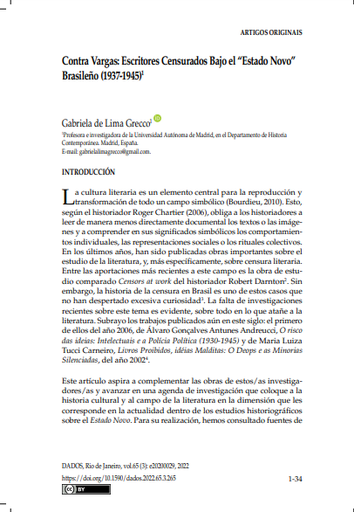 Contra Vargas: Escritores Censurados Bajo el “Estado Novo” Brasileño (1937-1945)