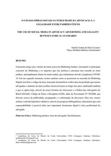 O uso das mídias sociais na publicidade da advocacia e a legalidade entre padrões éticos