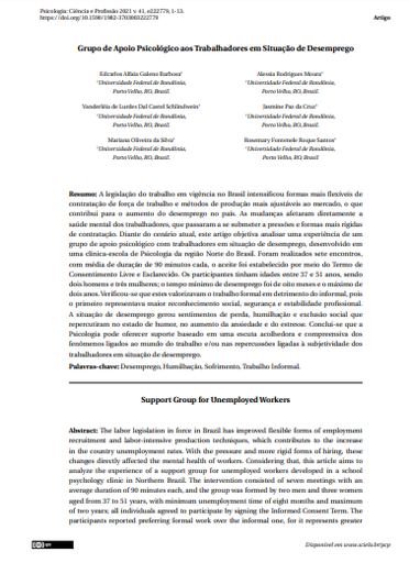 Grupo de Apoio Psicológico aos Trabalhadores em Situação de Desemprego