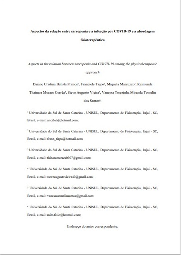 Aspectos da relação entre sarcopenia e a infecção por COVID-19 e a abordagem fisioterapêutica